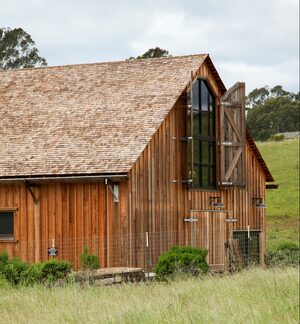 photo of rebuilt Cowell Ranch Hay Barn